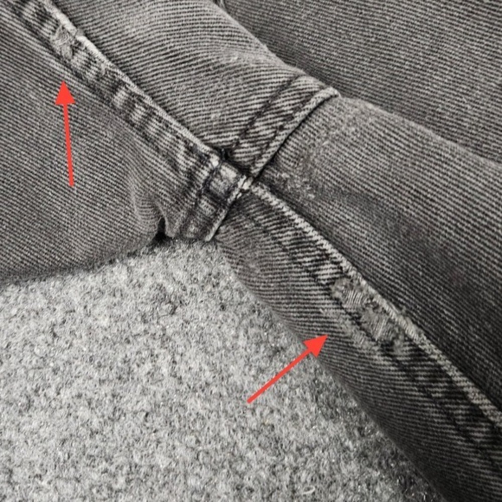 Y2K Polo Ralph Lauren Jeans 14x31 Black Denim Relaxed Faded Grunge Vintage Moto - Picture 7 of 12